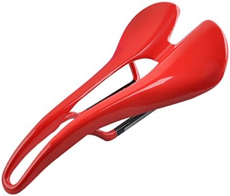 Neoto [ Carbon fiber ] waterproof Hollow Saddle Seat for Bicycle Cycling Bike Vader Road Offroad MTB (red)