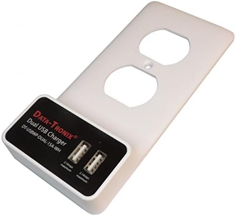 WallPlate w/ 2 USB Charging Ports CELL TABLET FOR 15A RESIDENTIAL OUTLET WHITE