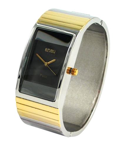 Anaii Pink 'Pure' Black Face Ladies Two-tone Bangle Fashion Watch AP138