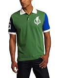 Generra Mens Color Block Pique Polo Shirt, New Green, XX-Large