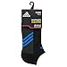 adidas Women's Superlite Stripe No Show Socks (3-Pair), Black/Graphite/Solar Blue/Purple/Solar Red, Medium