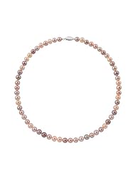 7-7.5mm 36" Multicolor Freshwater Pearl Necklace "AA" Sterling Silver