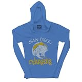 San Diego Chargers - Old School Helmet Ladies Vintage NFL Hooded Long Sleeve - Large