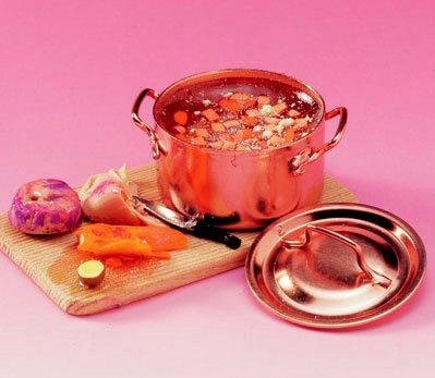 Buy Copper Pot with Stew and Preparation Board- Dollhouse Miniature