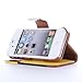 ATC Masione(TM) Apple iPhone 4/4S Credit Card Hard Shell Case Stand with Silicone Core + Screen Protector & Stylus (Wallet case Yellow+Black+Brown)