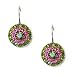 Israeli Designer Mariana Antique Sterling Silver Drop Earrings with Rose, Olivine, Topaz, and Pacific Opal Swarovski Crystal