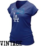 Nike L.A. Dodgers Ladies Royal Blue Cooperstown Bases Loaded V-neck T-shirt