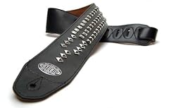 Black 'Biker Series' Faux Leather Guitar Strap for Electric/Acoustic/Bass Guitar
