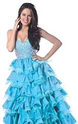 Crystals Beaded Applique Crystal Lace Chiffon/Taffeta/Tulle Bandage Dress/Prom Dress 
