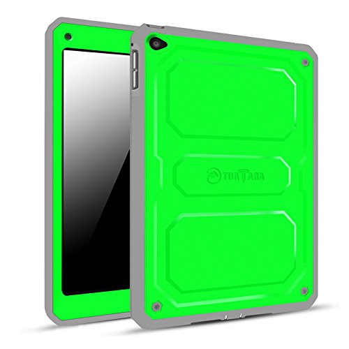 Fintie iPad Air 2 Case - CaseBot Tuatara Series Rugged Unibody Dual Layer Hybrid Full Protective Cover with Built-in Screen Protector and Impact Resistant Bumper for iPad Air 2 (2014 Model), Green