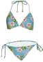 SABREE Hawaiian Print String Bikini, Medium, Aqua, 304BL