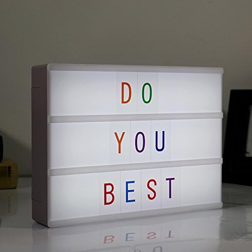 A4 plastic white light box with color letters and symbols