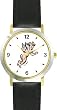 Angel In Flight No.4 - Cherub, Angel or Cupid Theme - WATCHBUDDY&reg; DELUXE TWO-TONE THEME WATCH - Arabic Numbers - Black Leather Strap-Size-Large ( Men's Size or Jumbo Women's Size )
