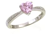 Bague - PR7629DIA+CZ PINK(K) - Femme - Or blanc (9 carats) 1.67 Gr - Oxyde de zirconium - Diamant 0.06 Cts