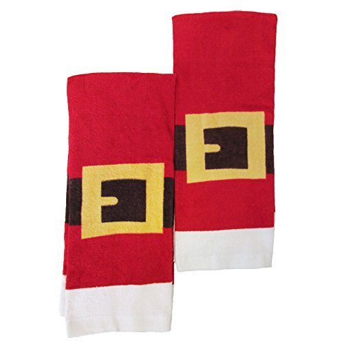 Christmas Santa Suit Kitchen or Bathroom Hand Towel,2 Pack Red