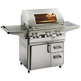 Fire Magic Gas Grills Echelon E660s All Infrared Natural Gas Grill With Single Side Burner & Magic View Window On Cart