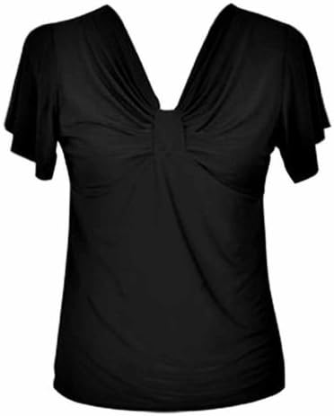 Luxury Divas Black Gathered Bust Flowing Blouse Size Medium