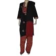 India Salwar Kameez Cotton Printed Embroidered Dress Size L (slk423a)