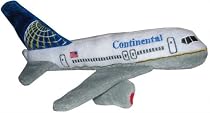 Continental Airlines Plush Toy Airplane With Sound