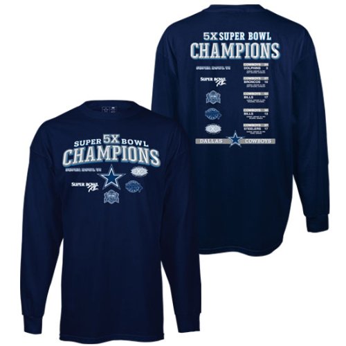 Buy Dallas Cowboys 5X Super Bowl Champions Long Sleeve Champs T-Shirt