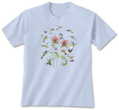 Hummingbirds - Ladies Light Blue T-Shirt, by Earth Sun Moon
