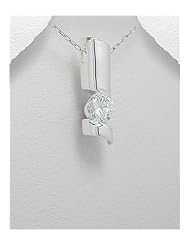 CZ Pendant Necklace In 92.5 Sterling Silver
