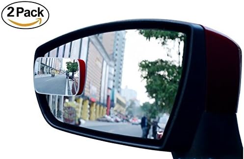 Akaigu Blind Spot Mirrors, Ampper 360° Rotate + 30° Sway Adjustabe HD Glass Convex Wide Angle Rear View Car SUV Universal Fit Stick On Lens (Square)