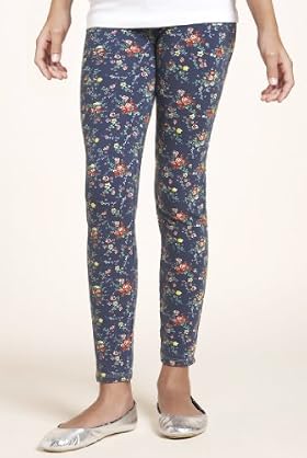 Cotton Rich Ditsy Floral Print Stretch Jeggings