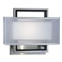 Nova Lighting 6349 Amarillo 2 Silver Sconce, Brushed Nickel & Dark Brown Wood with Ghost White Shade