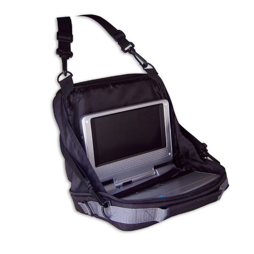 In-Car 7-9 Inch Portable DVD Player Case * Attaches to Rear or Front Seat, Easily Converts to Carrying Bag, Multiple Accessory compartments (Player Not Included)
