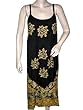 Embroidered Hippie Boho Saffron Black Women Dress Lounge Wear