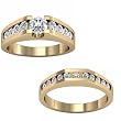 18K Yellow Gold Diamond Wedding Set - 1.18 Ct.