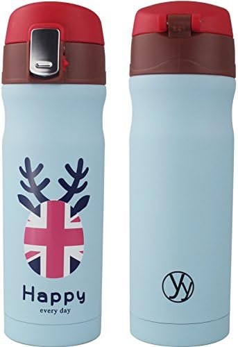 Double Y 16 OZ Double Walled Vacuum Thermos 18/8 Stainless Steel Insulated Water Bottle (Blue)