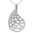 Sterling Silver Coral Cut Raindrop Pendant