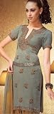 Bluish Grey Jacquard Ethnic Salwar Kameez Unstitched Dress Material and Dupatta