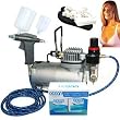 Professional Turbo Tan Airbrush Sunless Tanning System with a Trigger Style Gravity Feed Airbrush Gun plus a 4 Solution Variety Pack (1 Pint Total), and an Accessories Kit