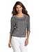 Kenneth Cole Women's Cropped Open Stitch Sweater, Graphite, Medium