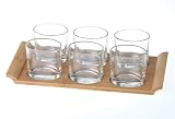 Jd Diffusion - L5060 - Set 6 Verrines Ovales sur Plat Rectangulaire - Bois + Verre
