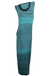 Linen/Rayon/Spandex Striped Print Tank Maxi Dress 