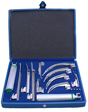Fiberoptic Laryngoscope Mac+ Miller EMT Anesthesia Combo SET 10 Blades 2 Handles