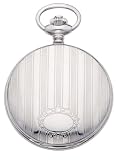 Avalon Silver Tone Covered Pocket Watch with 515 Swiss Parts Date Movement and Chain # 8660SX