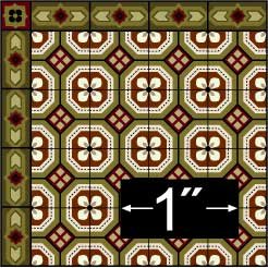 Dollhouse Wallpaper Victorian Encaustic Floor Tile Paper
