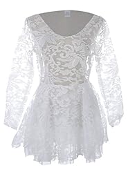 Bishop Long Sleeves Lace Backless Scoop Neck Floral Print  Dress