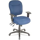 Alera WR42FB20B Wrigley Series Mid-Back Multifunction Chair with Blue Upholstery