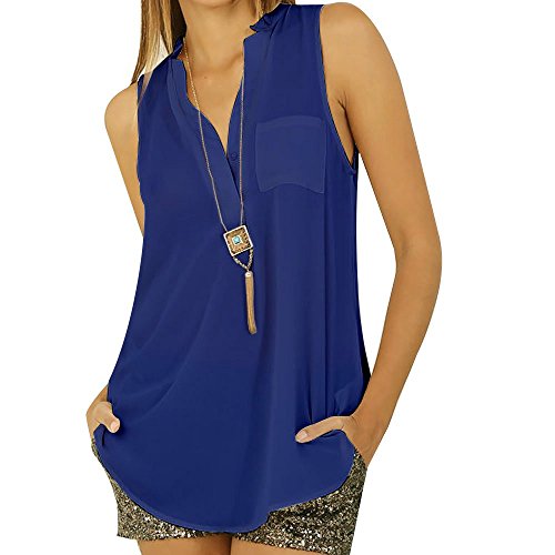 Vanberfia Women's Casual Summer Women Blouse Tops Sleeveless Shirt (XL, 6274)