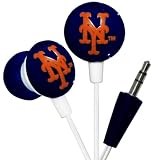 iHip MLF10169NYM MLB New York Mets Printed Ear Buds, Blue/Orange