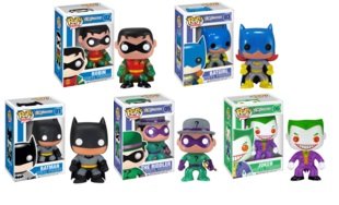  Funko Batman Pop Heroes 5 Piece Vinyl Figure Set