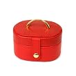 Mini Jewelry Box Case Gift For Necklace Ring Bracelet Oval Red