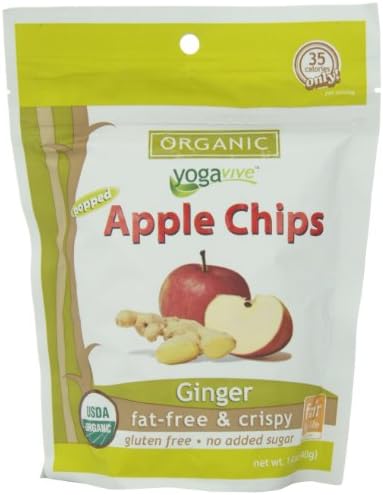 Yogavive Organic Popped Apple Chips, Ginger, 1.41 Ounce