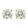 10k Yellow Gold Round Diamond 4-Prong Stud Earrings (0.05 cttw, I-J Color, I3 Clarity)